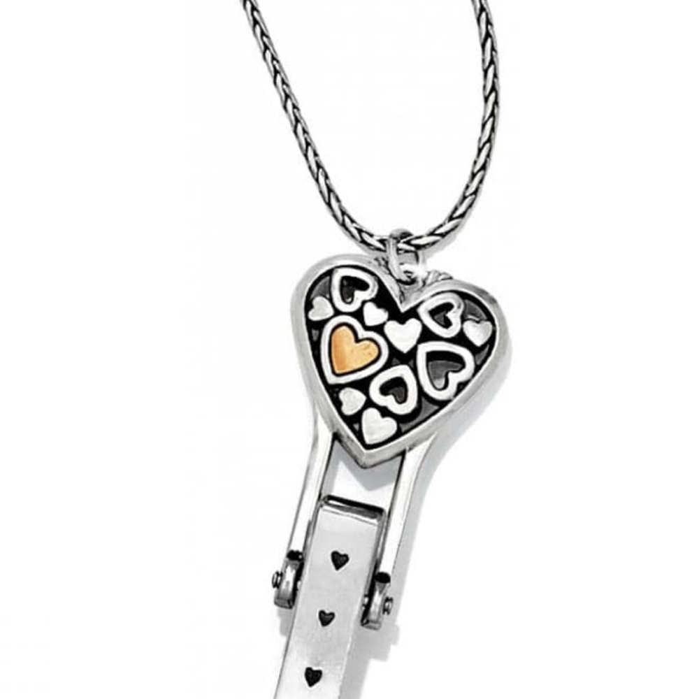 Brighton Heart Badge Clip - Silver and Gold